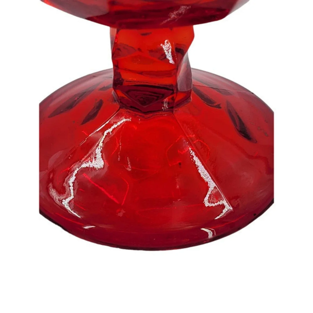 Viking Ruby Red Georgian‎ Pressed Vintage Glass Goblet